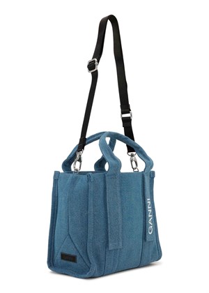 Recycled Tech Small tote bag Denim A5457 Ganni