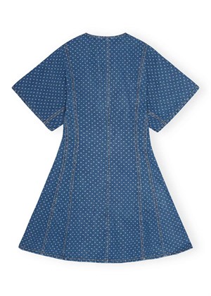 Light Jacquard denim mini kjole Mid Blue Stone J1519 Ganni 