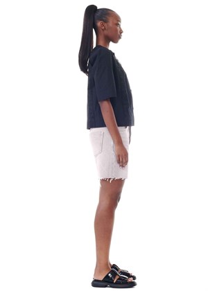 Overdyed Heavy denim shorts Mauve Chalk J1479 Ganni 