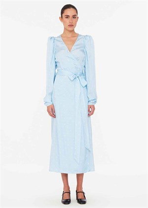 Textured midi wrap kjole Light Blue ROTATE By Birger Christensen 