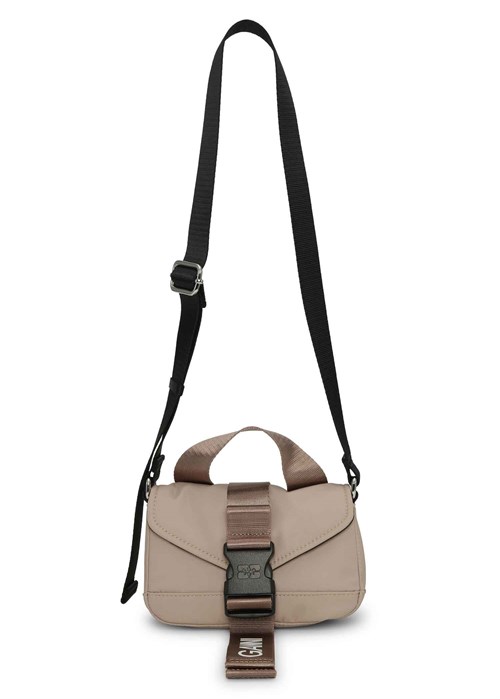 Recycled Tech Mini Satchel bag Oyster Gray A5704 Ganni