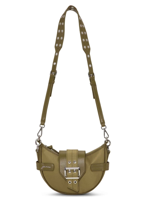 Bucky small crossbody nylon bag Military Olive A6363 Ganni 