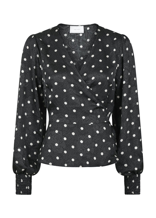 Merry retro dot bluse Sort Neo Noir 