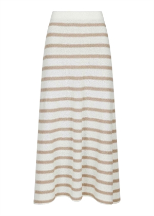 Etti Boucle knit stripe skirt Sand Neo Noir 