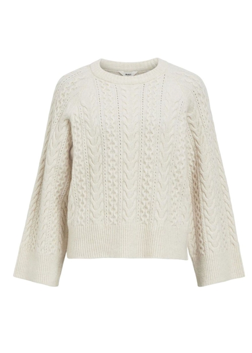 Rosa knit ls pullver White Sand Melange Object