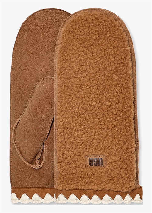 W UGGfluff scalloped mitten Chestnut UGG