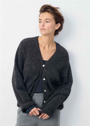 East strik cardigan Charcoal Melange American Vintage 