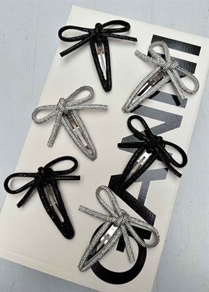 Glim bow hair clip Silver Becksøndergaard 