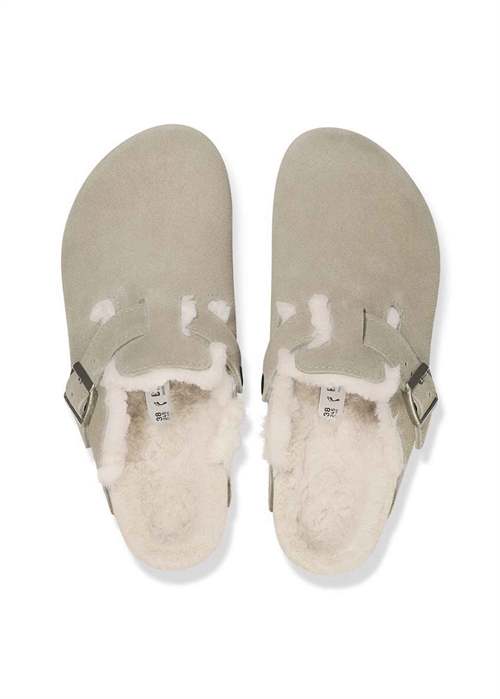 Boston Shearling LEVE sandal Taupe Birkenstock 