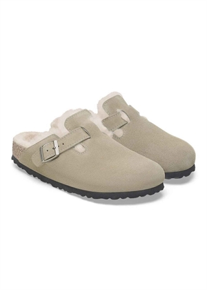 Boston Shearling LEVE sandal Taupe Birkenstock 