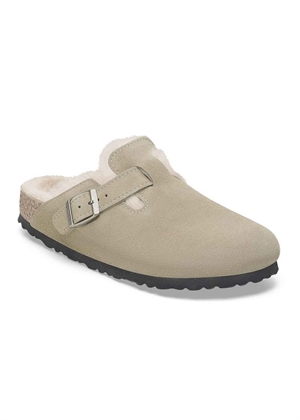 Boston Shearling LEVE sandal Taupe Birkenstock 