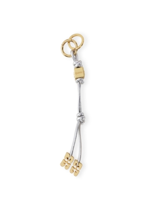 Ganni Bou Keyring Metallic Silver A6257 Ganni 