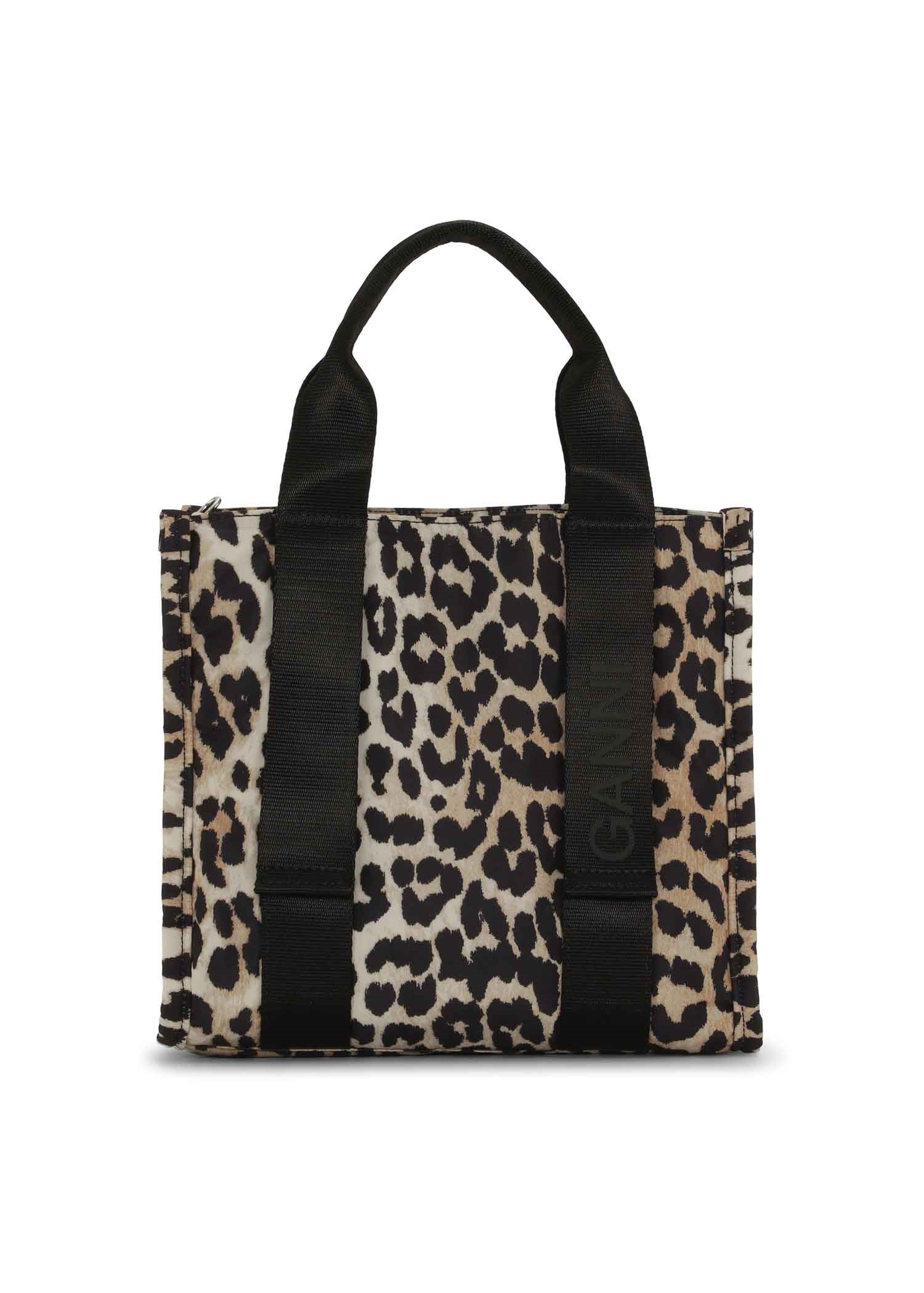 Recycled Tech Small tote bag Leopard A4955 / Ganni / Anthon.dk