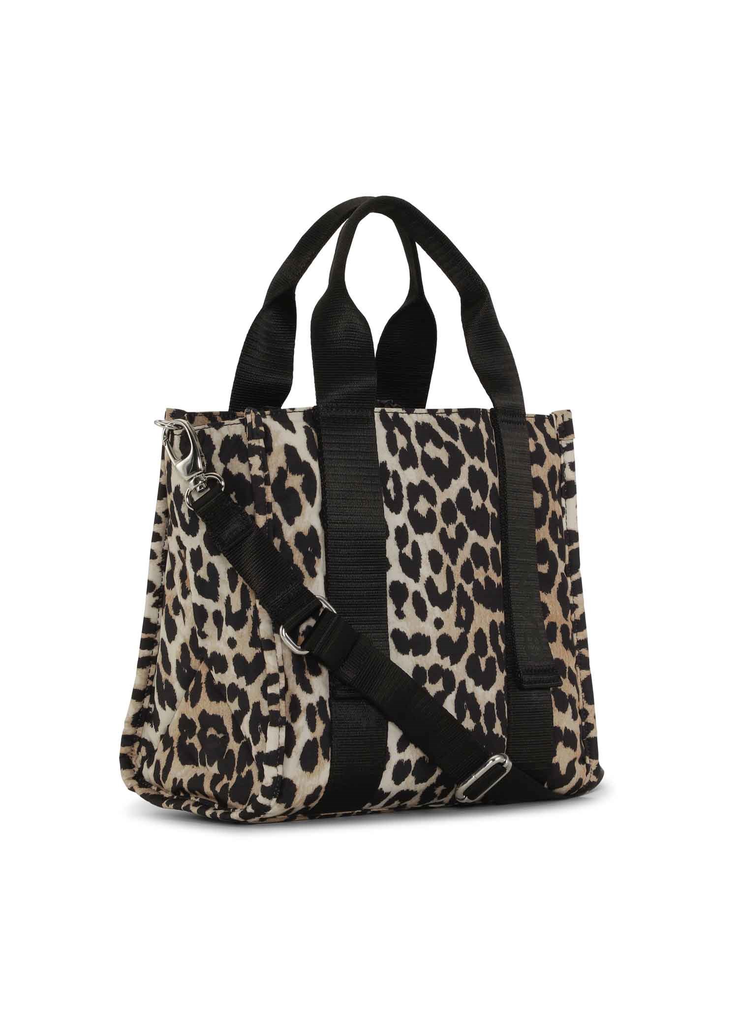 Recycled Tech Small tote bag Leopard A4955 / Ganni / Anthon.dk