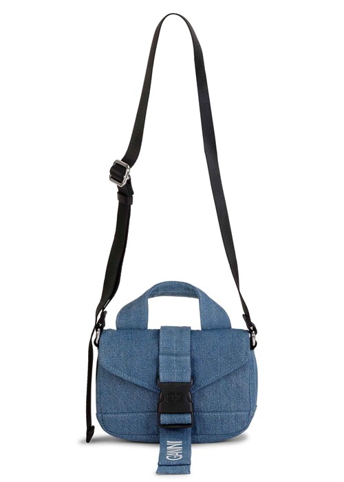 Recycled Tech mini satchel denim bag Denim A5460 Ganni