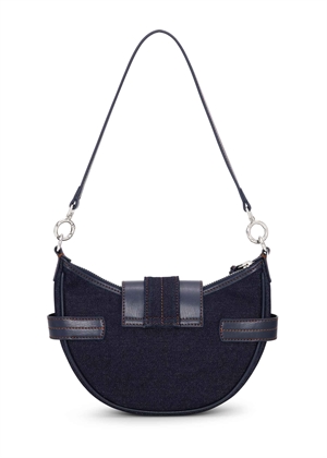 Bucky small crossbody denim bag Dark Navy A6137 Ganni 