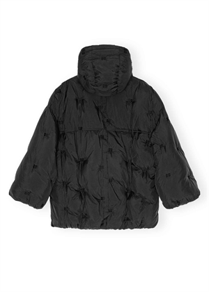 Nylon tech puffer midi jakke Black F9545 Ganni 