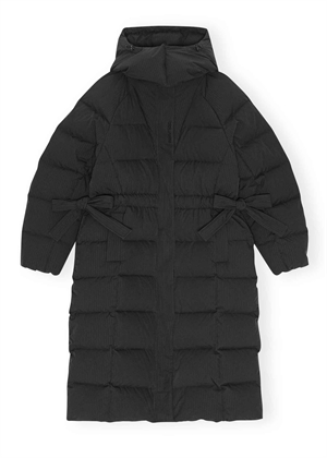 Tech seersucker puffer coat Black F9688 Ganni 