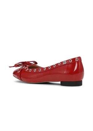 Eyelets Bow naplack ballerina Racing Red S2757 Ganni 