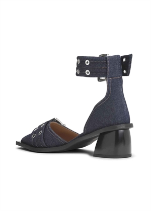 Feminine Buckle open cut denim pump Dark Navy S2803 Ganni 