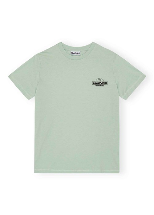 Thin jersey world tee Aqua Foam T3923 Ganni 