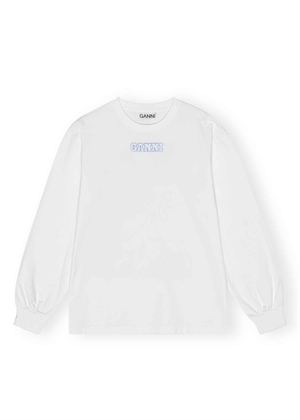 Future Heavy rose long sleeve tee Bright White T3999 Ganni 