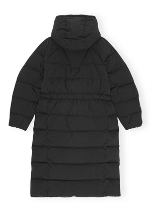 Tech seersucker puffer coat Black F9688 Ganni 