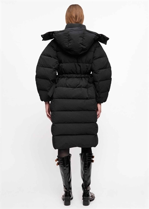 Tech seersucker puffer coat Sort F9688 Ganni 