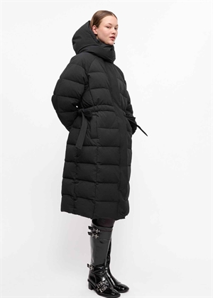 Tech seersucker puffer coat Sort F9688 Ganni 