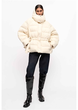 Tech seersucker oversized puffer jakke Tofu F9690 Ganni 