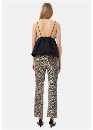 Print denim Betzy cropped jeans Leopard J1059 Ganni 