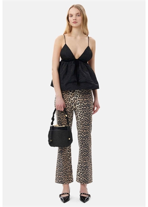 Print denim Betzy cropped jeans Leopard J1059 Ganni 