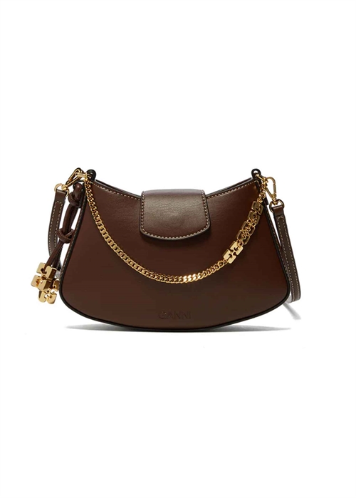 Mini swing crossbody bag Chocolate Fondant A6014 Ganni 