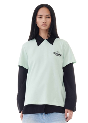 Thin jersey world tee Aqua Foam T3923 Ganni 