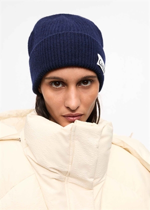 Light Structured rib knit beanie Peacoat A6305 Ganni 