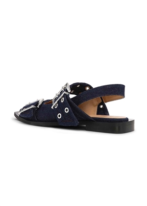 Feminine Buckle Ballerina Denim Dark navy S2797 Ganni 