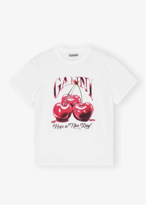 Cherry tee Bright White T4004 Ganni 