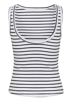 Drew sl reversible stripe top Bright White Black Gestuz 