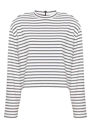 Siba stripe bluse White Black Stripe Gestuz 