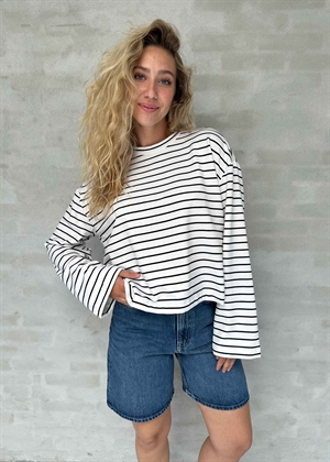 Siba stripe bluse White Black Stripe Gestuz 