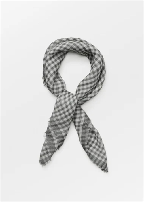 Gingham wica wool scarf Smoked Gray Becksøndergaard 