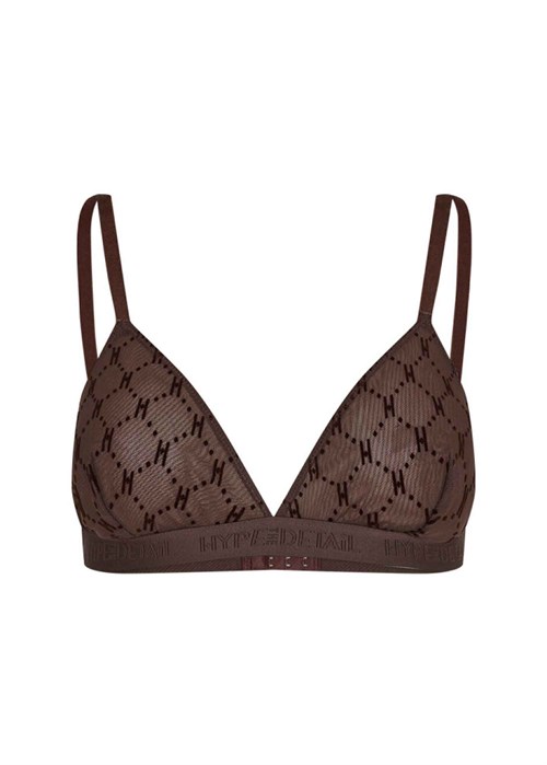 Hype The Detail Logo Mesh Bralette Brown Anthon Dk