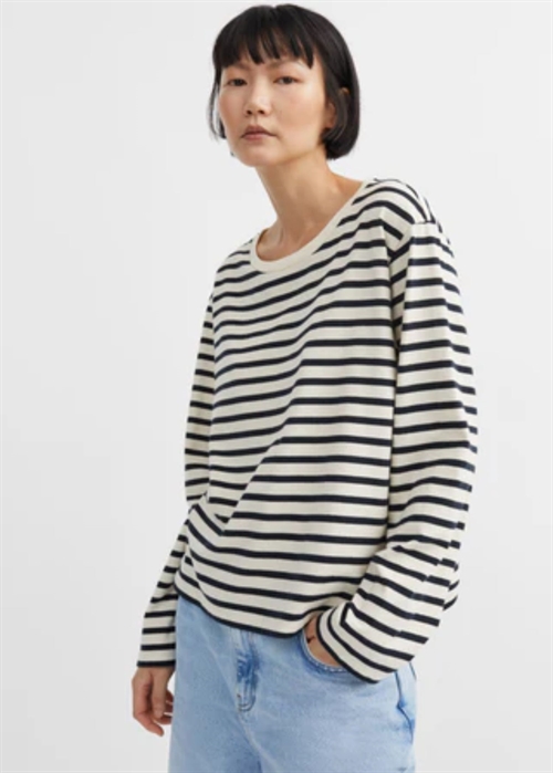 Loui oversized bluse Dark Navy/White Stripe Skall Studio