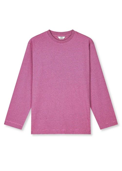 Jerry crisp jersey ls tee Carmine Rose/Black Mads Nørgaard 