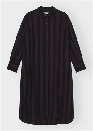 Floret stripe skjorte kjole Navy/Black Moshi Moshi 