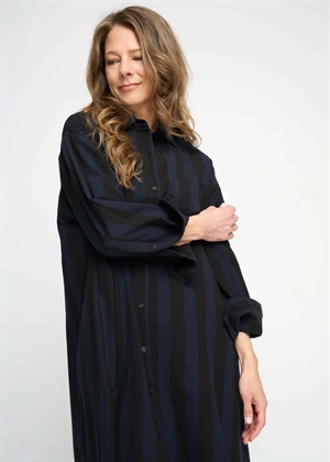 Floret stripe skjorte kjole Navy/Black Moshi Moshi 