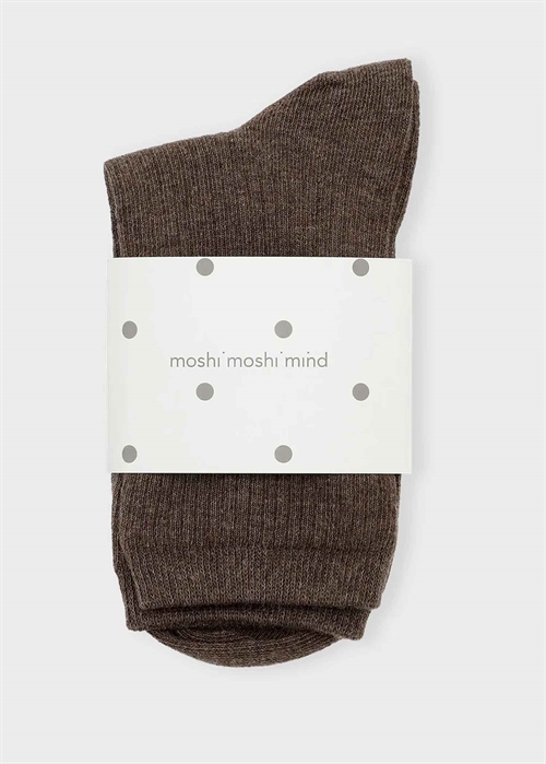 Story rib sock Brown Melange Moshi Moshi 