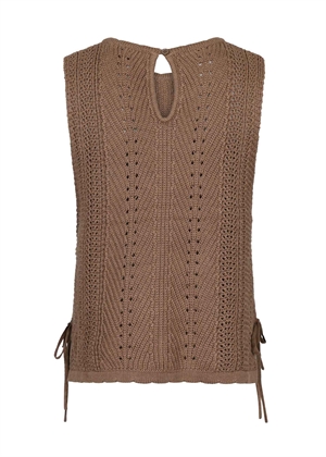 Aritza Crochet Knit Top Dusty Brown Neo Noír