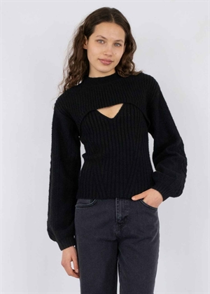 Bonita bolero knit bluse Sort Neo Noir 