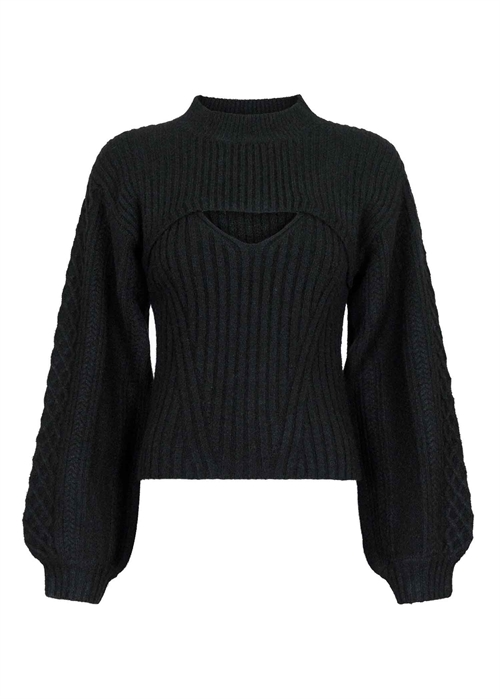 Bonita bolero knit bluse Sort Neo Noir 